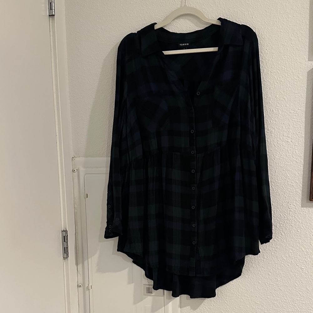 Torrid Dark Plaid Shirt